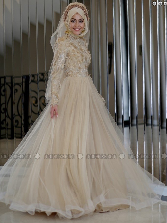 İris Abiye Elbise - Gold - Minel Aşk