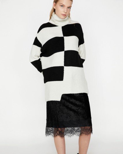 Koton Siyah Dantel Etek